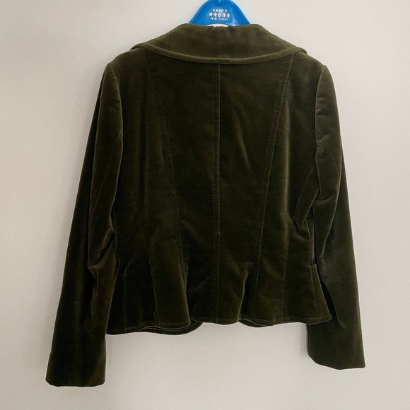 Vintage Velvet Green Blazer - Picture 3 of 6